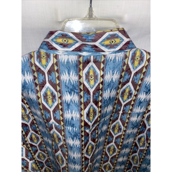 Wrangler Men’s Western Shirt Size 2XL Multicolor Aztec Going Out Party Rodeo - Picture 9 of 12